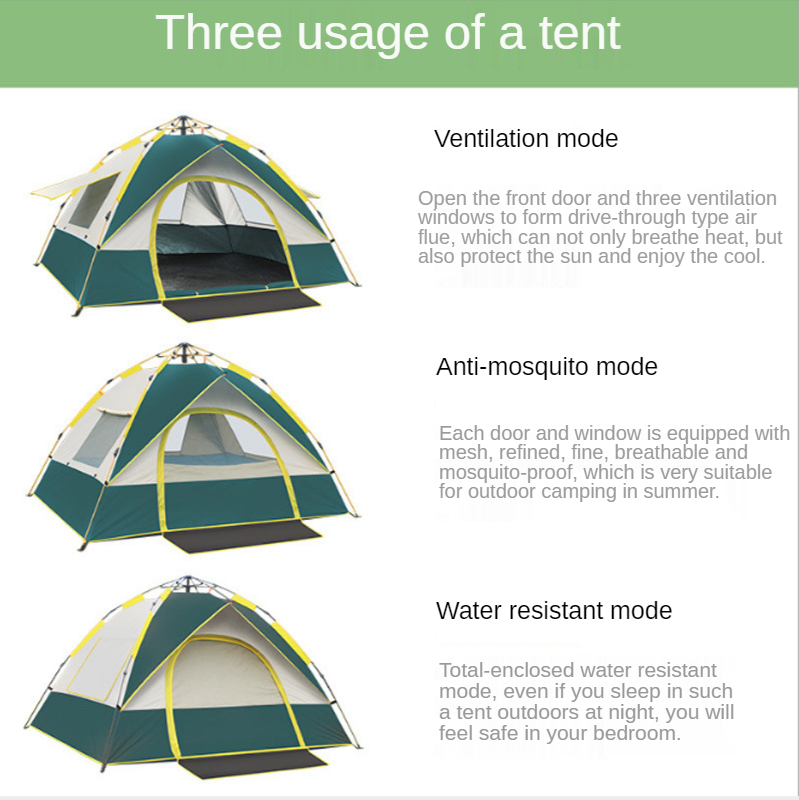Cheap Goat Tents Fully Automatic Outdoor Camping Self Driving Tent Fishing Tent For Two Persons 3 4 Persons One Door Three Windows Tents Tents 